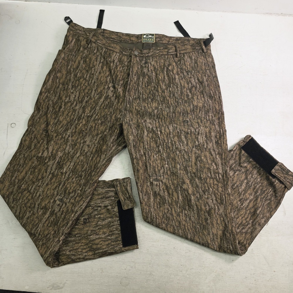 Drake Waterfowl Systems Pants Men's 2XL Mossy Oak Bottomland Fleece Lined EUC